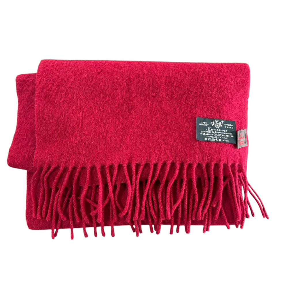 Danier Italy Women’s Scarf 100% Wool Lambswool Ultra Soft Red